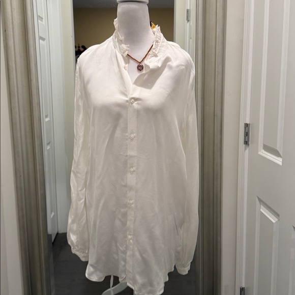 Ralph Lauren Polo ruffle collar button down blouse Size XXL - Picture 3 of 11